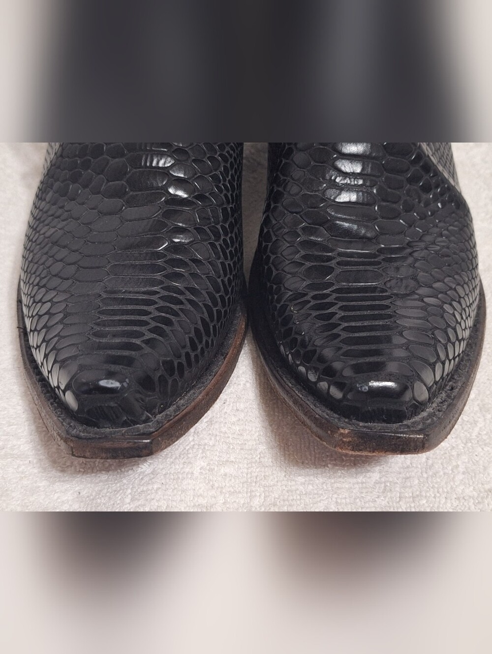 Freebird Wardon Black Leather Snakeskin Print Back-Lacing Boots Women's Size 11 - Picture 14 of 14